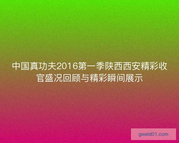 中国真功夫2016第一季陕西西安精彩收官盛况回顾与精彩瞬间展示